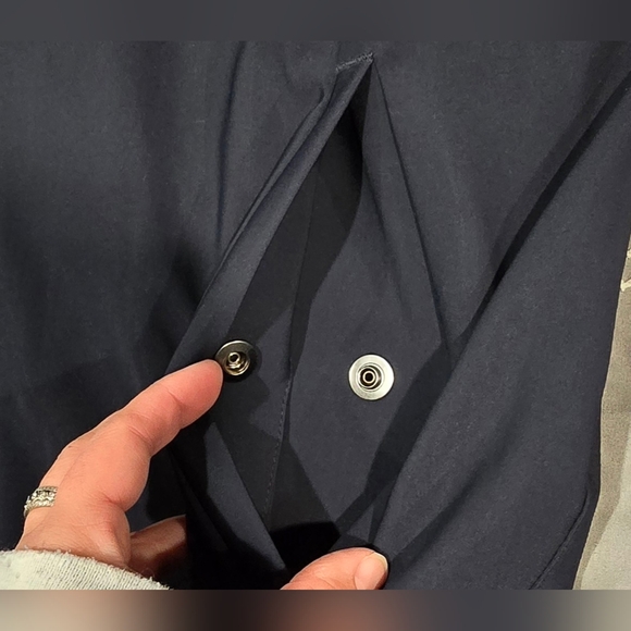 Theory Brody Precision Ponte Zip Front Navy Jacket Size Large - Picture 6 of 8